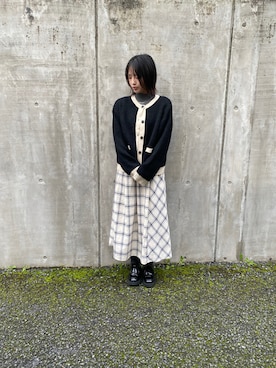 「ROPE' PICNIC（ロペピクニック）のアイテム（スカート）」を使った、まゆぅさん（レディース・155cm）の秋コーディネート