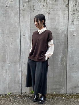 「アイテム（シャツ/ブラウス）」を使った、まゆぅさん（レディース・155cm）の秋コーディネート