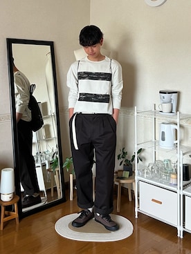 「アイテム（バックパック/リュック）」を使った、市川 昇さん（メンズ・171cm）の秋コーディネート