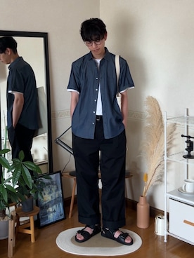 「ikka（イッカ）のアイテム」を使った、市川 昇さん（メンズ・169cm）の夏コーディネート