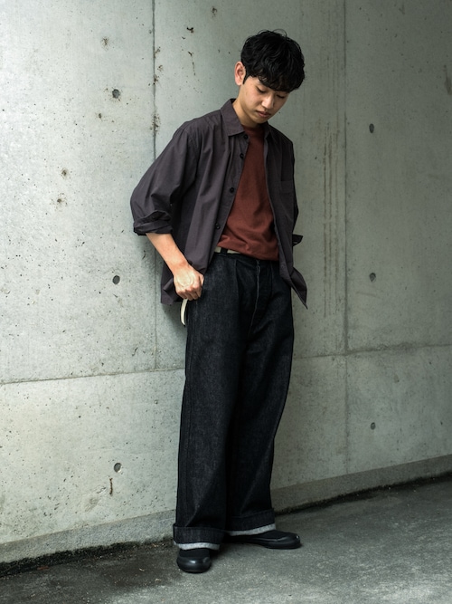 「MHL.(エムエイチエル)のCOTTON CANVAS SLIP-ON(スニーカー)」を使った、市川 昇さん(メンズ・169cm)の秋コーディネート