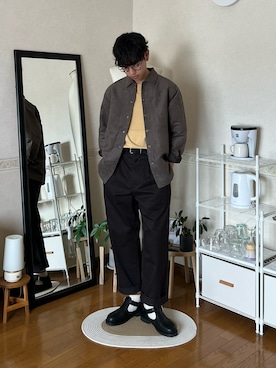 「アイテム（ベルト）」を使った、市川 昇さん（メンズ・171cm）の秋コーディネート
