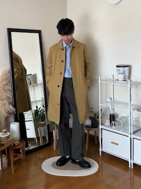 「アイテム（サンダル）」を使った、市川 昇さん（メンズ・169cm）の秋コーディネート