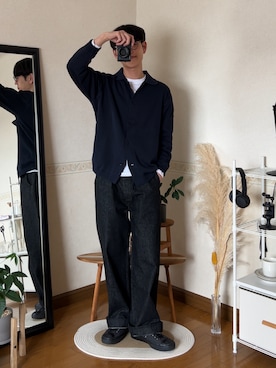 「MHL.（エムエイチエル）のアイテム」を使った、市川 昇さん（メンズ・169cm）の春コーディネート