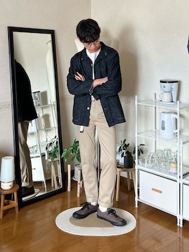 「アイテム（デニムジャケット）」を使った、市川 昇さん（メンズ・171cm）の秋コーディネート