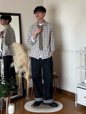 「アイテム（ネクタイ）」を使った、市川 昇さん（メンズ・169cm）の春コーディネート