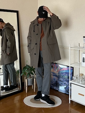 「アイテム（ジャケット/アウター、ベージュ系）」を使った、市川 昇さん（メンズ・169cm）の冬コーディネート