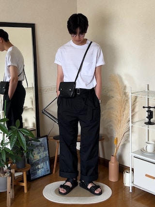 「ikka(イッカ)の【MonoMax × 小泉孝太郎】冷感リップルボーダーT「小泉孝太郎さん着用モデル」(Tシャツ/カットソー)」を使った、市川 昇さん(メンズ・169cm)の夏コーディネート