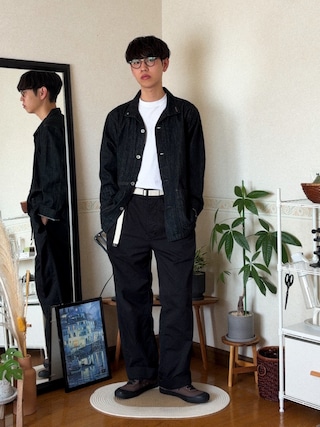 「無印良品(ムジルシリョウヒン)の紳士 起毛クルーネック長袖Tシャツ(Tシャツ/カットソー)」を使った、市川 昇さん(メンズ・169cm)の秋コーディネート