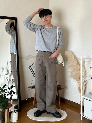 「ikka（イッカ）の【雑誌MonoMax4月号掲載】速乾ピケレイヤードロンT「小泉孝太郎さん着用モデル」（Tシャツ/カットソー）」を使った、市川 昇さん（メンズ・169cm）の春コーディネート