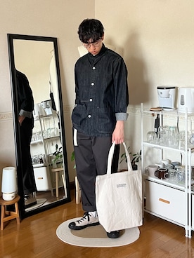 「アイテム（デニムジャケット）」を使った、市川 昇さん（メンズ・171cm・20代）の夏コーディネート