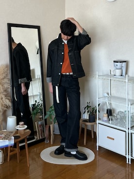 「アイテム（デニムジャケット）」を使った、市川 昇さん（メンズ・169cm・20代）の秋コーディネート