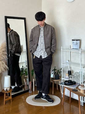 「アイテム（ベルト）」を使った、市川 昇さん（メンズ・169cm）の秋コーディネート