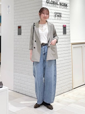 「GLOBAL WORK（グローバルワーク）のらくっション撥水フィットパンプス/135895（パンプス、その他）」を使った、chiyuki.さん（レディース・168cm）の春コーディネート