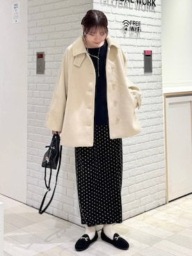 「アイテム（ステンカラーコート）」を使った、chiyuki.さん（レディース・168cm・20代）の秋コーディネート