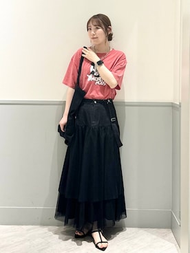「GLOBAL WORK（グローバルワーク）のらくっションナローストラップサンダル/329164（サンダル）」を使った、chiyuki.さん（レディース・168cm・20代）の夏コーディネート