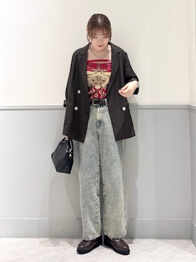 「アイテム（ストール/ショール）」を使った、chiyuki.さん（レディース・168cm）の秋コーディネート