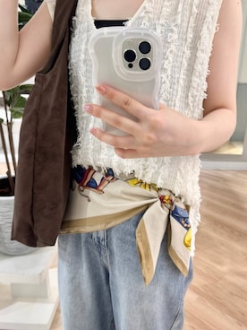 「アイテム（バンダナ/スカーフ）」を使った、chiyuki.さん（レディース・168cm・20代）の秋コーディネート
