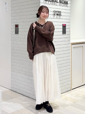 「アイテム（シュシュ）」を使った、chiyuki.さん（レディース・168cm）の秋コーディネート