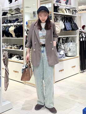 「アイテム（バンダナ/スカーフ）」を使った、chiyuki.さん（レディース・168cm）の秋コーディネート