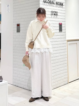 「GLOBAL WORK（グローバルワーク）のアイテム（帽子）」を使った、chiyuki.さん（レディース・168cm）の春コーディネート