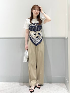 「アイテム（バンダナ/スカーフ）」を使った、chiyuki.さん（レディース・168cm）の夏コーディネート