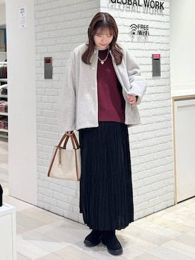 「アイテム（ノーカラーコート）」を使った、chiyuki.さん（レディース・168cm）の秋コーディネート