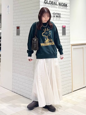 「アイテム（ボストンバッグ）」を使った、chiyuki.さん（レディース・168cm）の秋コーディネート