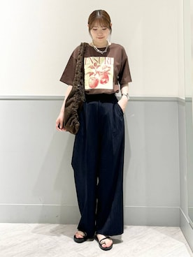 「GLOBAL WORK（グローバルワーク）のアイテム（パンツ）」を使った、chiyuki.さん（レディース・168cm）の夏コーディネート