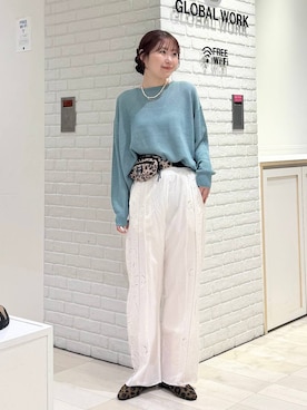 「GLOBAL WORK（グローバルワーク）のらくっション撥水フィットパンプス/135895（Pumps、その他）」を使った、chiyuki.さん（レディース・168cm）の春コーディネート