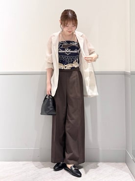 「アイテム（バンダナ/スカーフ）」を使った、chiyuki.さん（レディース・168cm）の秋コーディネート
