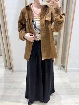 「アイテム（バンダナ/スカーフ、ベージュ系）」を使った、chiyuki.さん（レディース・168cm）の秋コーディネート