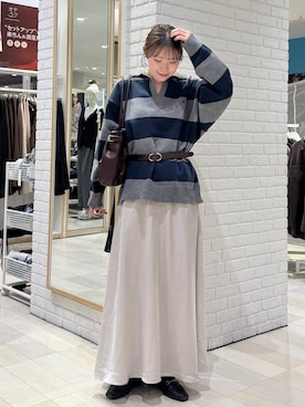 「GLOBAL WORK（グローバルワーク）の3ROOMボストンバッグ/1045688（ボストンバッグ、レッド系）」を使った、chiyuki.さん（レディース・168cm）の秋コーディネート