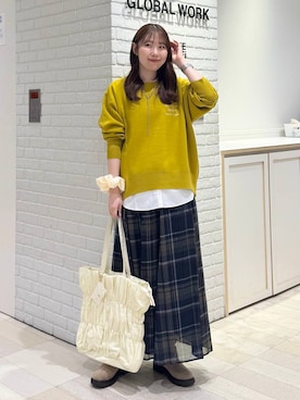 「アイテム（シュシュ）」を使った、chiyuki.さん（レディース・168cm・20代）の秋コーディネート