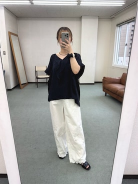 「SMELLY（スメリー）のアイテム」を使った、あやのさん（レディース・147cm）の夏コーディネート
