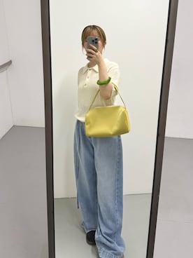 「URBAN RESEARCH DOORS（アーバンリサーチドアーズ）のBelted Light Denim（デニムパンツ、ブルー系）」を使った、あやのさん（レディース・147cm）の春コーディネート