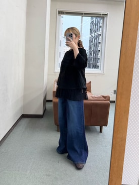 「URBAN RESEARCH DOORS（アーバンリサーチドアーズ）のアイテム（ニット/セーター）」を使った、あやのさん（レディース・147cm）の夏コーディネート
