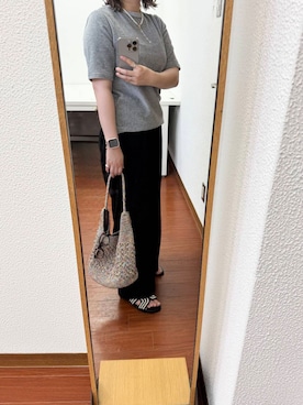 「SENSE OF PLACE by URBAN RESEARCH（センスオブプレイスバイアーバンリサーチ）のメタリックヤーンバッグ（ハンドバッグ、その他）」を使った、あやのさん（レディース・147cm）の夏コーディネート