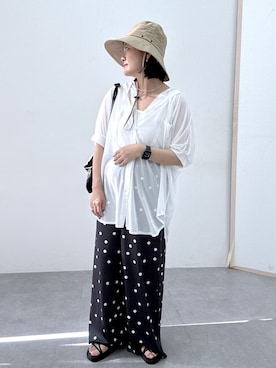 「アイテム（サンバイザー）」を使った、かな153さん（レディース・153cm）の春コーディネート