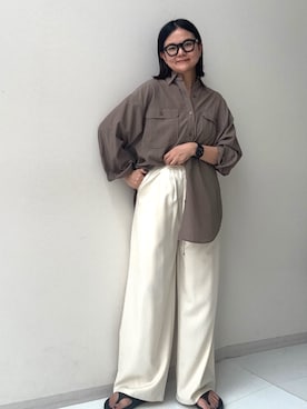 「OOFOS（ウーフォス）のアイテム」を使った、かな153さん（骨格ストレート・レディース・153cm）の夏コーディネート