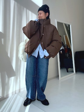 「アイテム（ダッフルコート）」を使った、かな153さん（レディース・153cm）の冬コーディネート