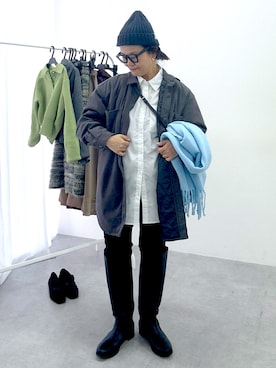 「アイテム（ピアス（両耳用））」を使った、かな153さん（レディース・153cm）の冬コーディネート