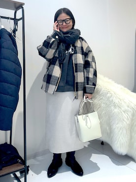 「レディースファッション」｜「アイテム（ジャケット/アウター）」を使った、かな153さん（レディース・153cm）の冬コーディネート