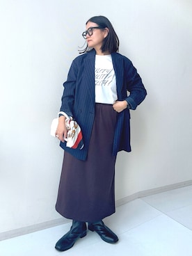 「アイテム（テーラードジャケット）」を使った、かな153さん（レディース・153cm）の秋コーディネート