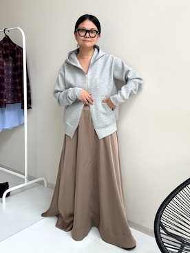 「アイテム（パーカー）」を使った、かな153さん（レディース・153cm）の秋コーディネート