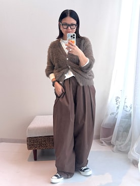 「レディースファッション」｜「アイテム（アクセサリー）」を使った、かな153さん（レディース・153cm）の秋コーディネート