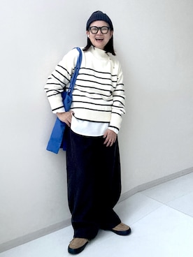 「アイテム（チュニック）」を使った、かな153さん（レディース・153cm）の秋コーディネート