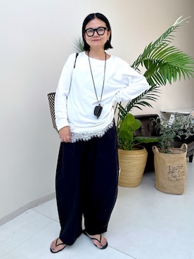 「nissen（ニッセン）のアイテム（その他パンツ）」を使った、かな153さん（レディース・153cm）の夏コーディネート