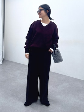 「アイテム（チュニック）」を使った、かな153さん（レディース・153cm）の冬コーディネート