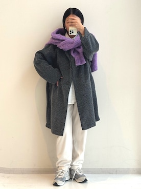 「アイテム（カーディガン/ボレロ、パープル系）」を使った、かな153さん（レディース・153cm）の秋コーディネート